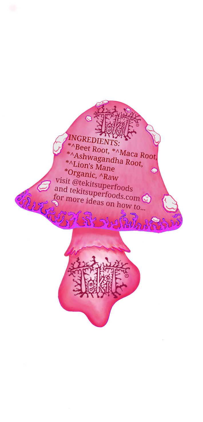 Tekit roots rawsta logo mushroom with ingredients