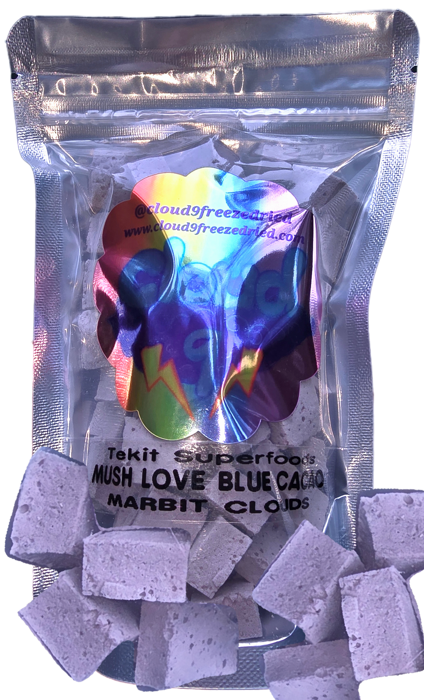 Mush love blue cacao marbit clouds freeze dried superfood functional fungi treats