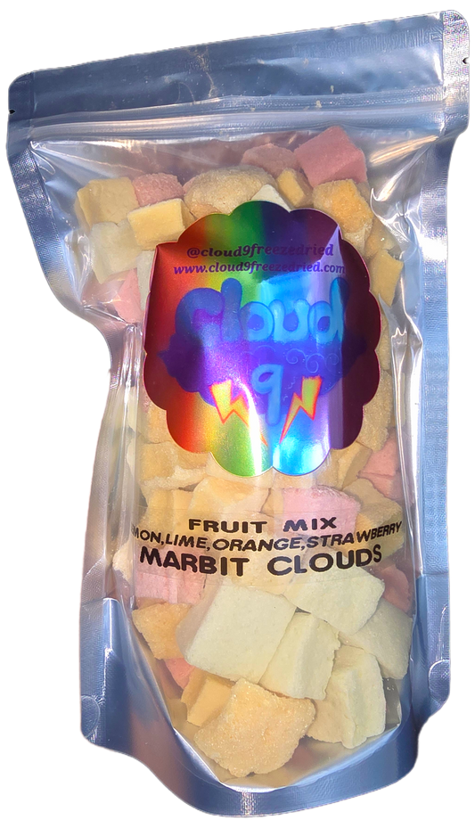 Large bag of Freeze dried Marshmallow Marbit Clouds fruit mix snack
