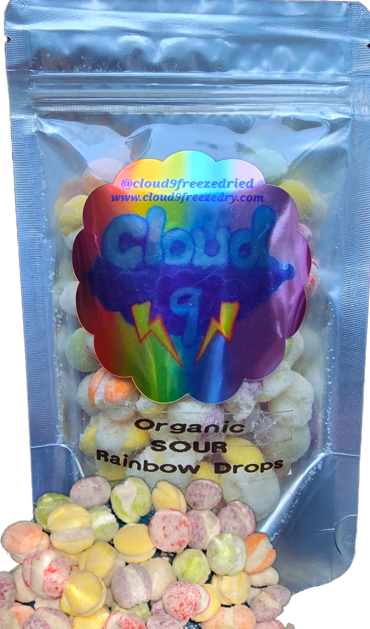 Freeze dried sour rainbow drop organic candy