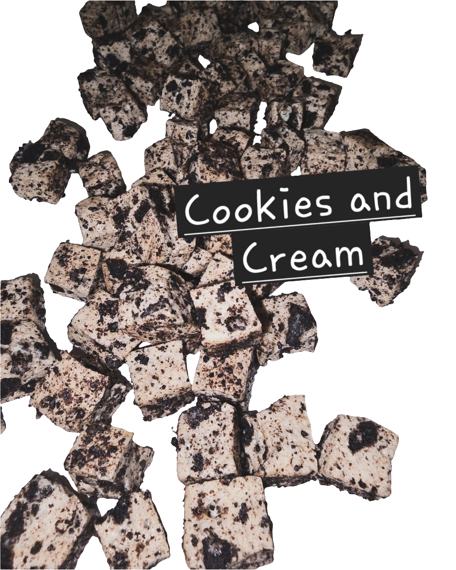 Cookies and cream marshmallows handcrafted gourmet organic all natural snacks treats candy confections 