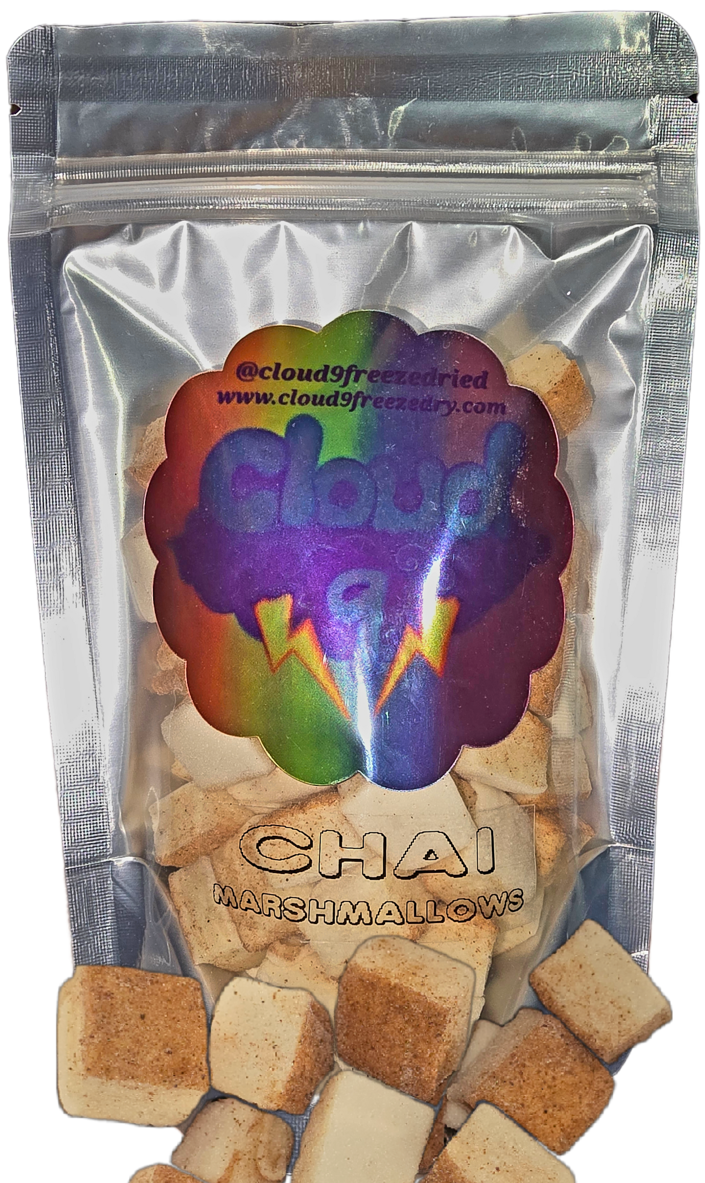 Chai gourmet handcrafted marshmallows in a bag