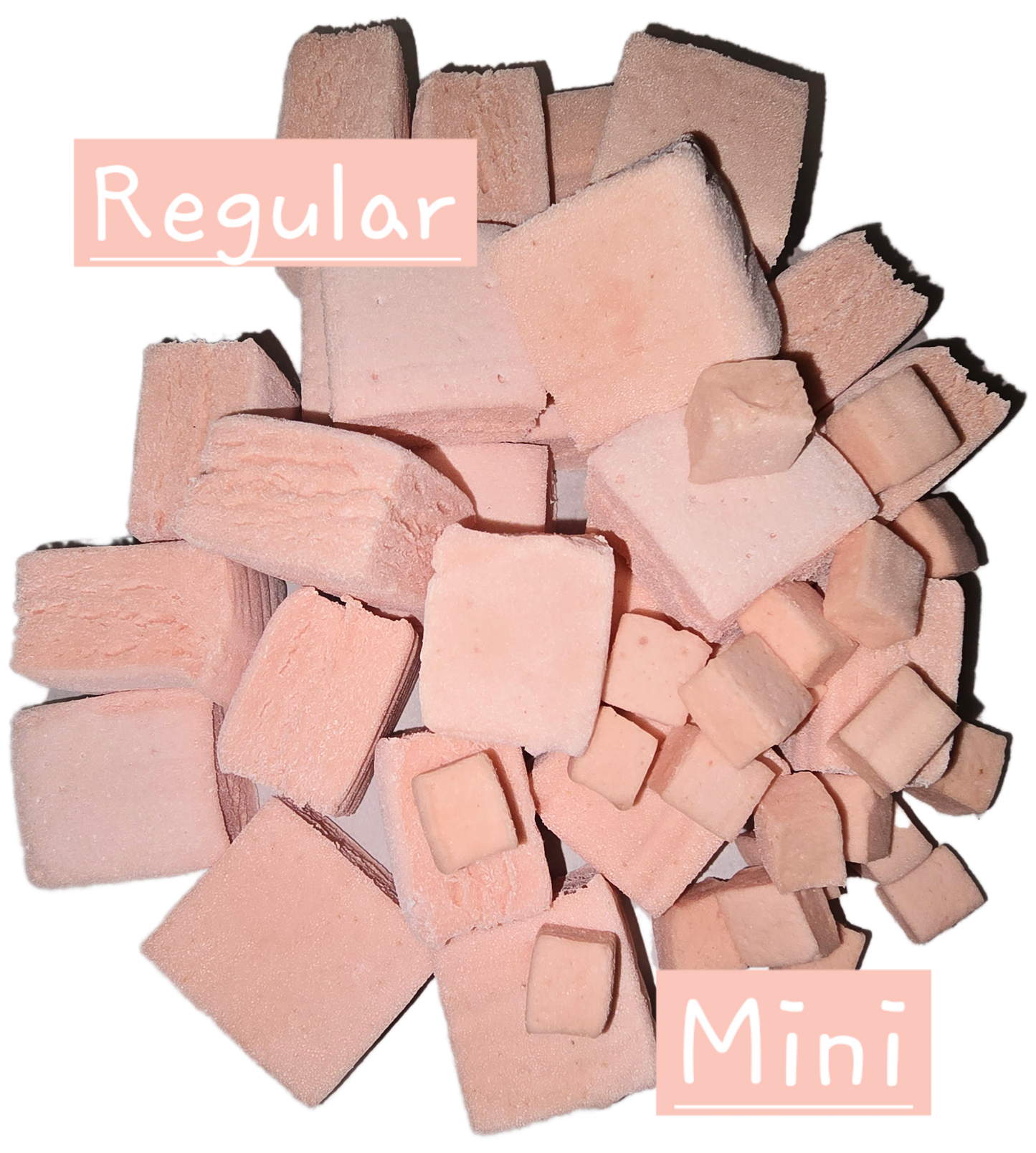 Regular and mini size rose Marshmallows 