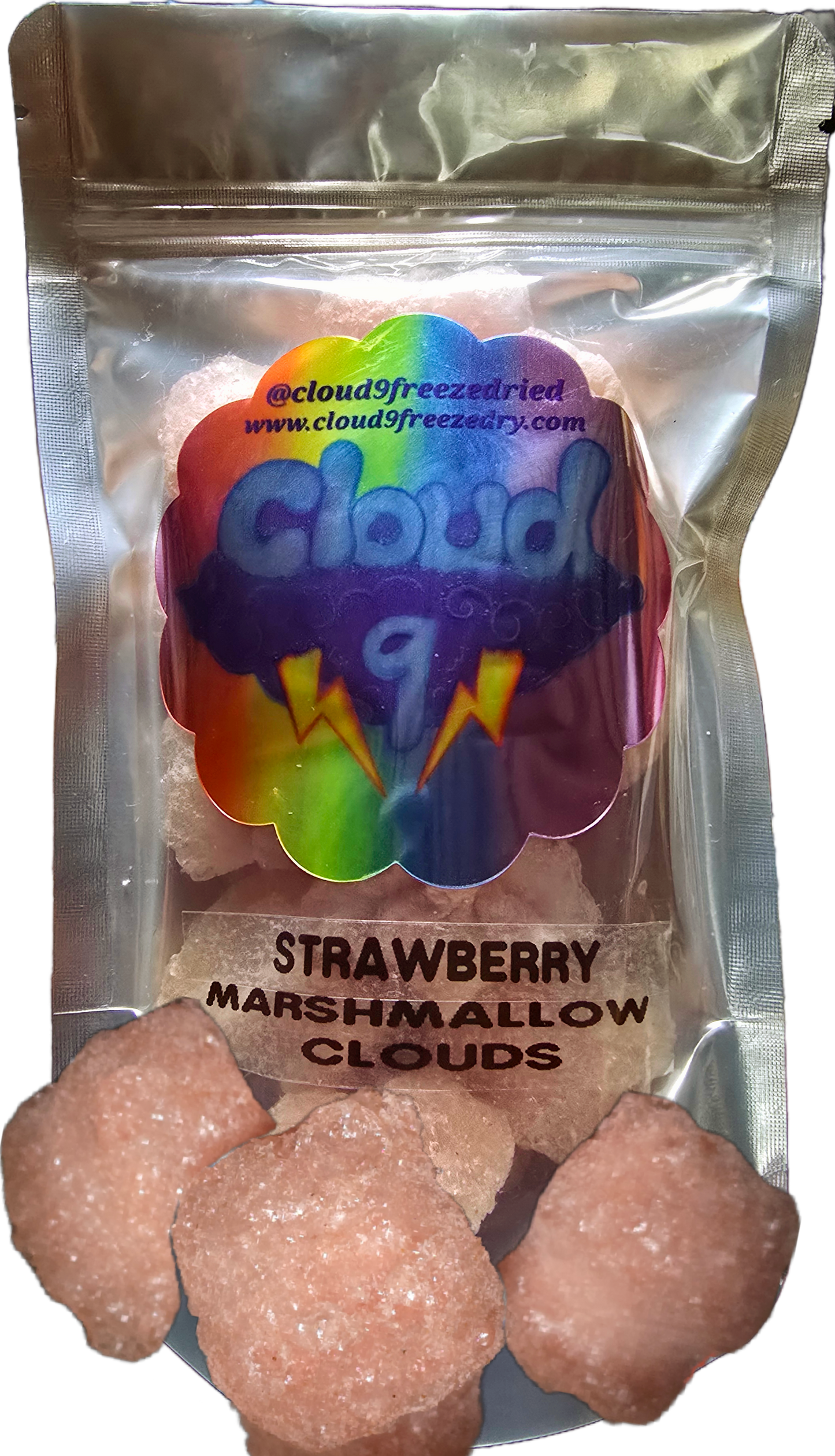 Freeze dried strawberry marshmallow clouds all natural handcrafted gourmet 