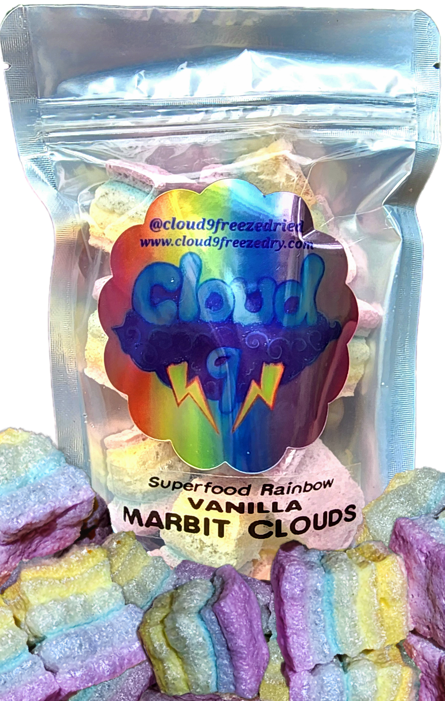 Superfood rainbow vanilla marbit clouds gourmet handcrafted 