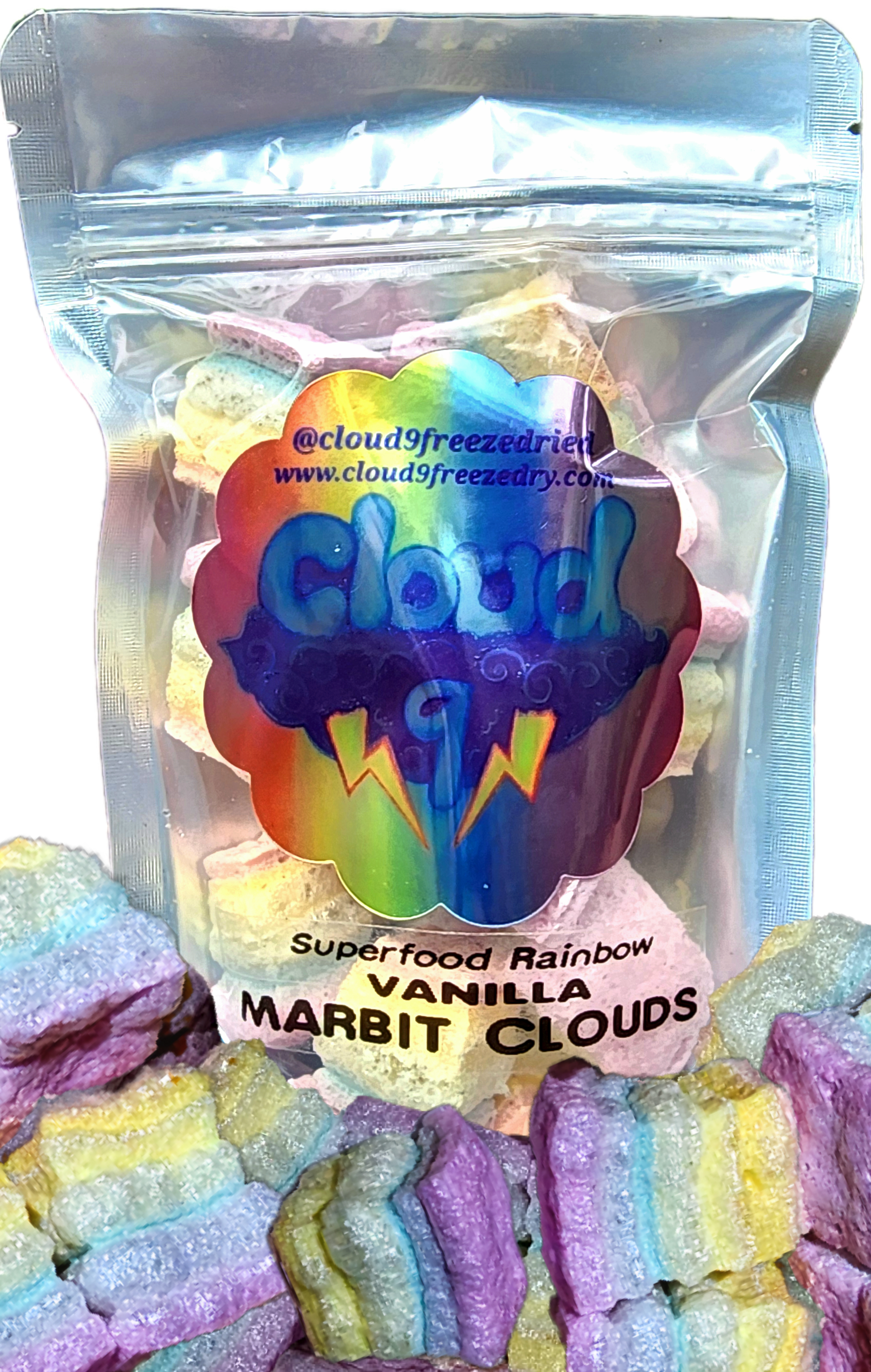 Superfood rainbow vanilla marbit clouds gourmet handcrafted 